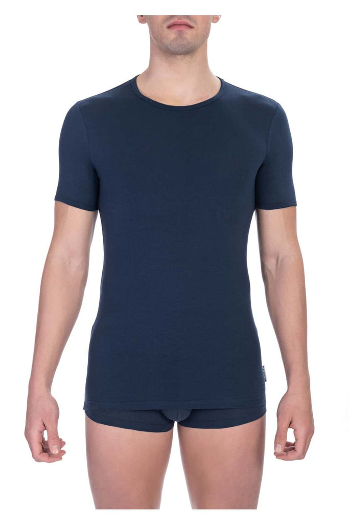 Bikkembergs BKK1UTS01BI T-shirt Maglietta Intima Uomo Bipack 2 Pezzi Blu Navy - BeFashion.it