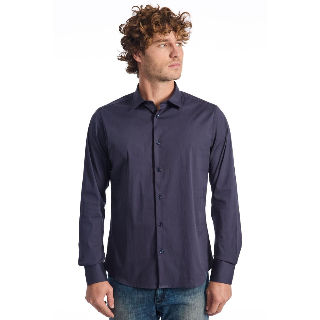 Baldinini Trend 001BDT Camicia Uomo Made in Italy Blu Navy - BeFashion.it