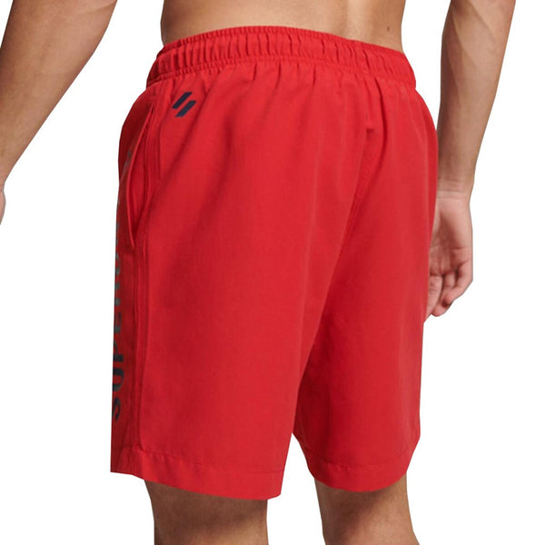 Superdry M3010215A Costume da Bagno Boxer Pantaloncini Uomo Rosso