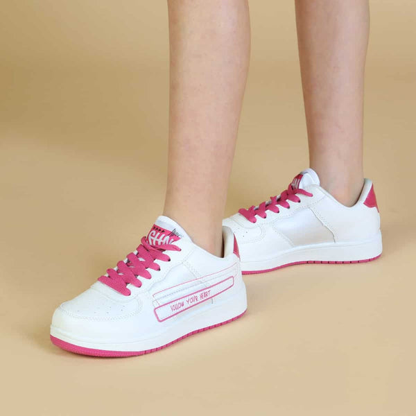 Shone 17122-021 Scarpe Sneakers Bambina Bimba Bianco Rosa