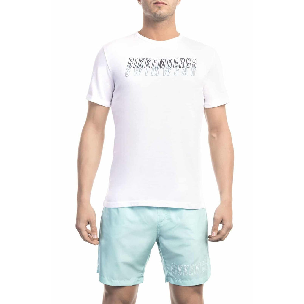 Bikkembergs Beachwear BKK1MTS01 T-shirt Maglietta Uomo Bianco