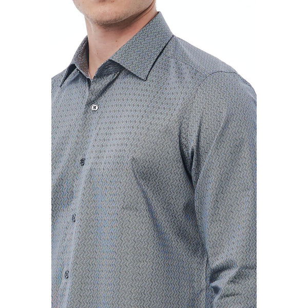 Bagutta 050 AL57166 Camicia Uomo Grigio Nero - BeFashion.it