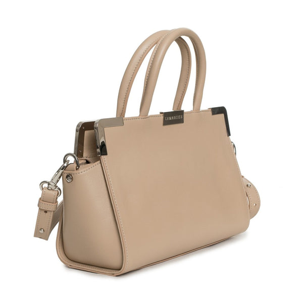 Lamarthe CT401 Borsa a Mano Pelle Donna Made in Italy Beige