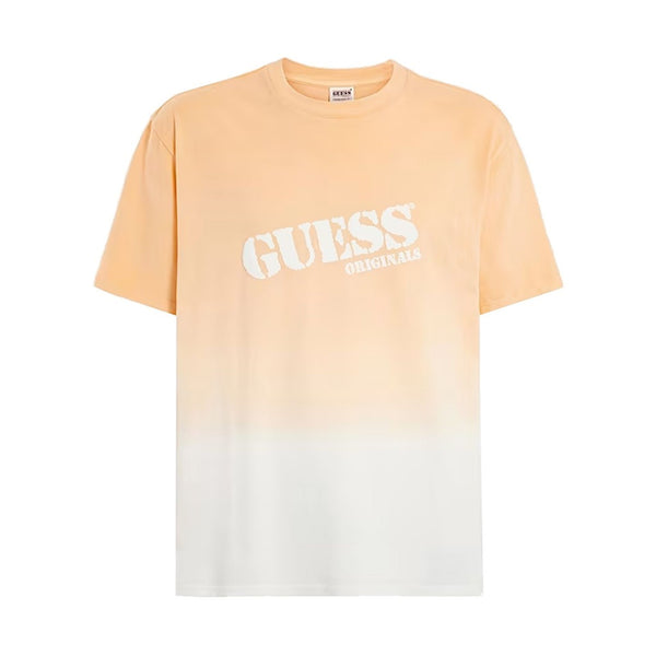 Guess M2GP02 K9Y40 T-shirt Maglietta Uomo Arancione Bianco