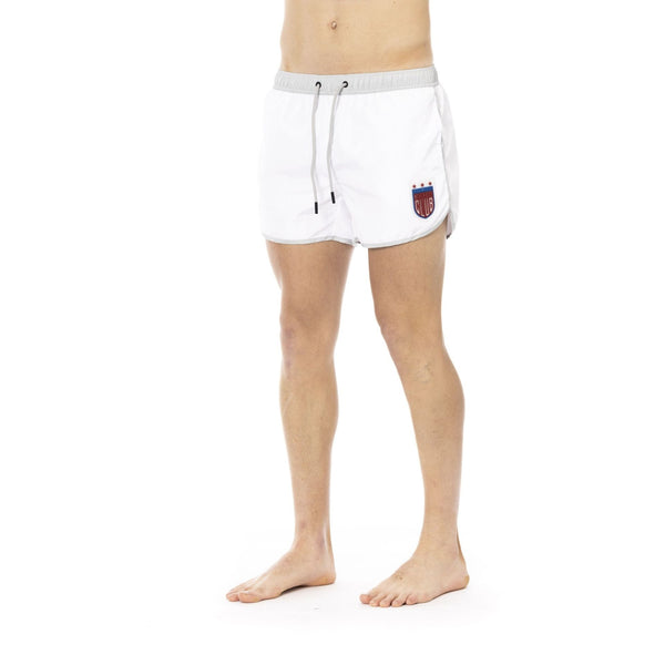 Bikkembergs Beachwear BKK1MBS04 Costume da Bagno Boxer Pantaloncini Uomo Bianco