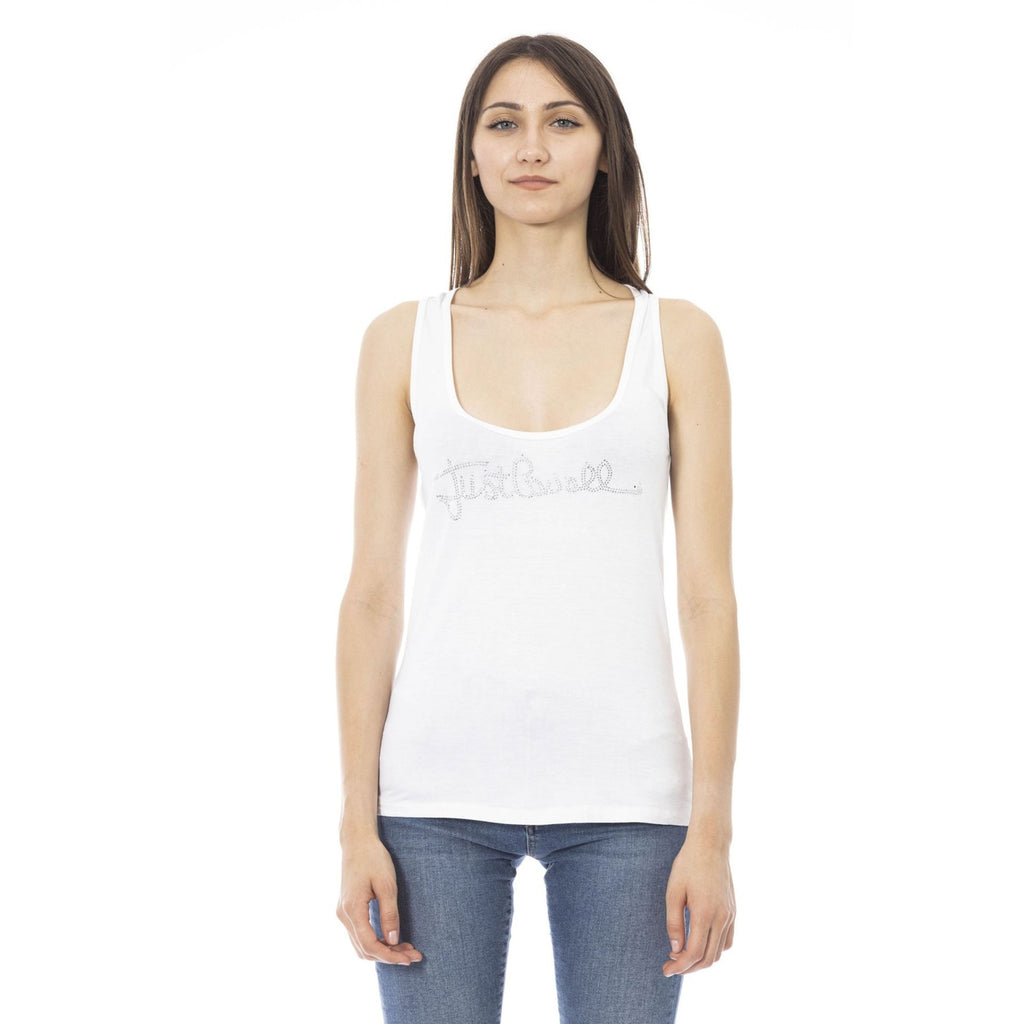 Just Cavalli Beachwear D40151GRBC Top Donna Bianco