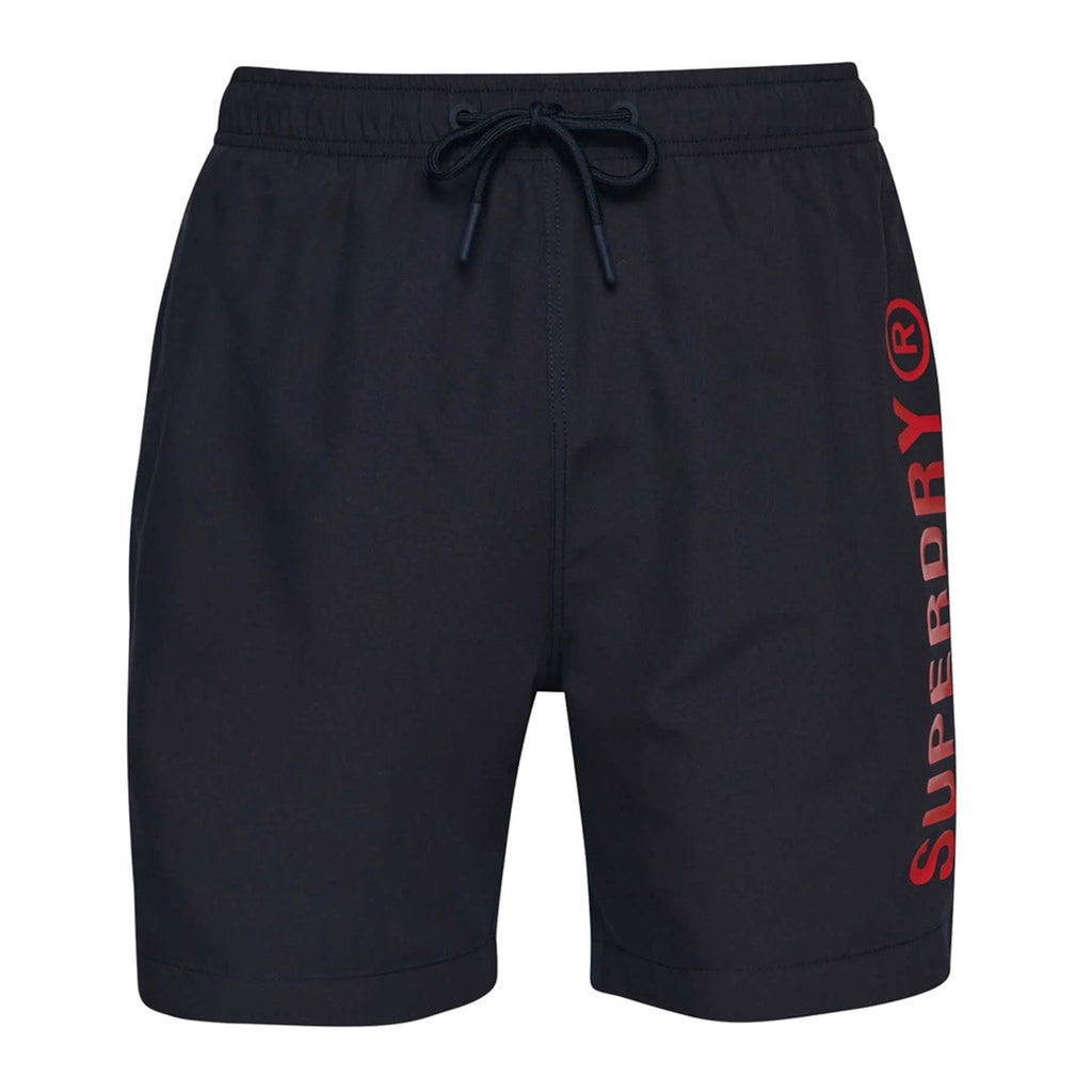 Superdry M3010215A Costume da Bagno Boxer Pantaloncini Uomo Blu Navy