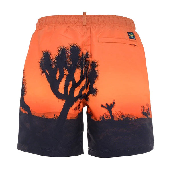 Superdry M3010233A Costume da Bagno Boxer Pantaloncini Uomo Arancione Nero