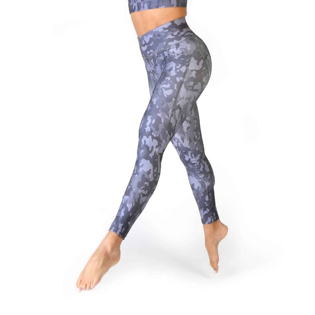 Bodyboo BB24004 Leggings Push Up Donna Grigio Mimetico