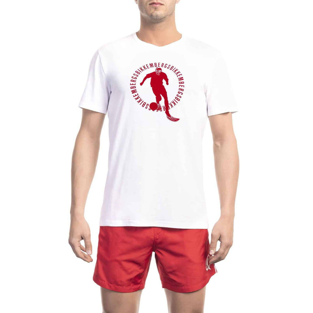 Bikkembergs Beachwear BKK1MTS02 T-shirt Maglietta Uomo Bianco