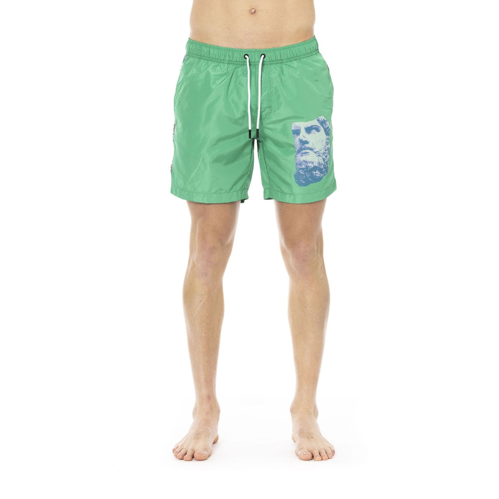 Bikkembergs Beachwear BKK1MBM13 Costume da Bagno Boxer Pantaloncini Uomo Verde