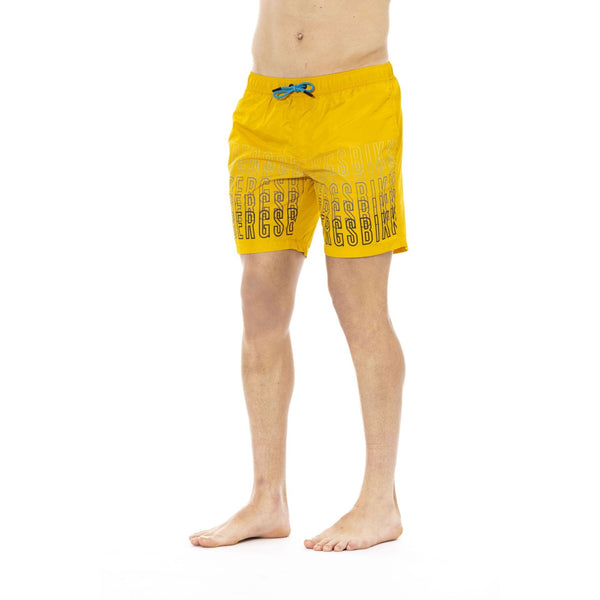 Bikkembergs Beachwear BKK1MBM02 Costume da Bagno Boxer Pantaloncini Uomo Giallo