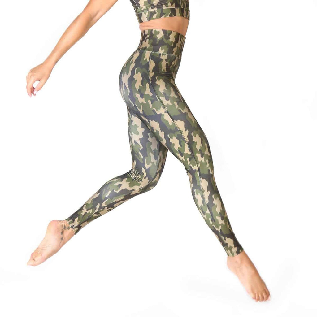 Bodyboo BB23956 Leggings Modellanti Donna Verde Mimetico