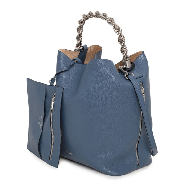 Guess HWAIDM L1401 Borsa a Spalla Pelle Donna Made in Italy Blu