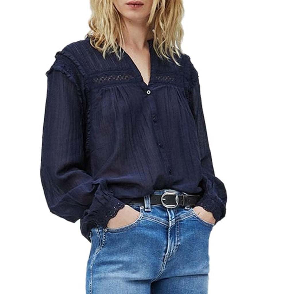 Pepe Jeans ALBERTINA PL303938 Camicia Donna Blu Navy - BeFashion.it