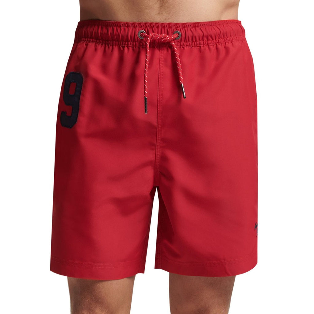 Superdry M3010220A Costume da Bagno Boxer Pantaloncini Uomo Rosso