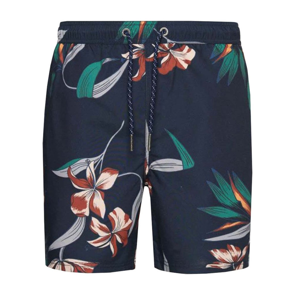Superdry M3010212A Costume da Bagno Boxer Pantaloncini Uomo Blu
