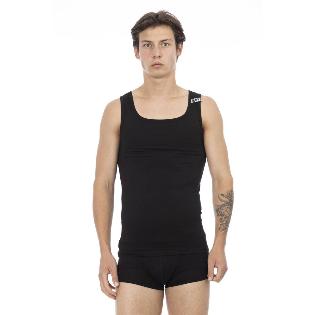 Bikkembergs BKK1UTT01BI Canotta Canottiera Intima Uomo Bipack 2 Pezzi Nero