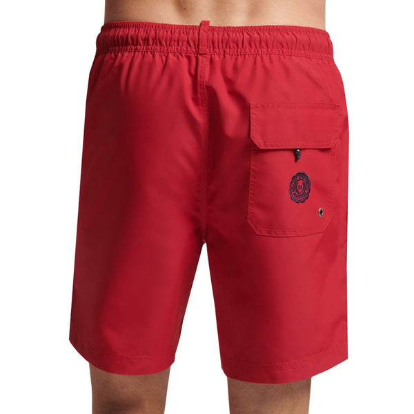 Superdry M3010220A Costume da Bagno Boxer Pantaloncini Uomo Rosso