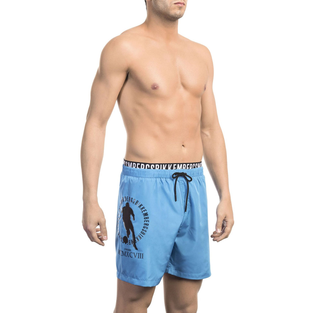 Bikkembergs Beachwear BKK1MBM07 Costume da Bagno Boxer Pantaloncini Uomo Azzurro