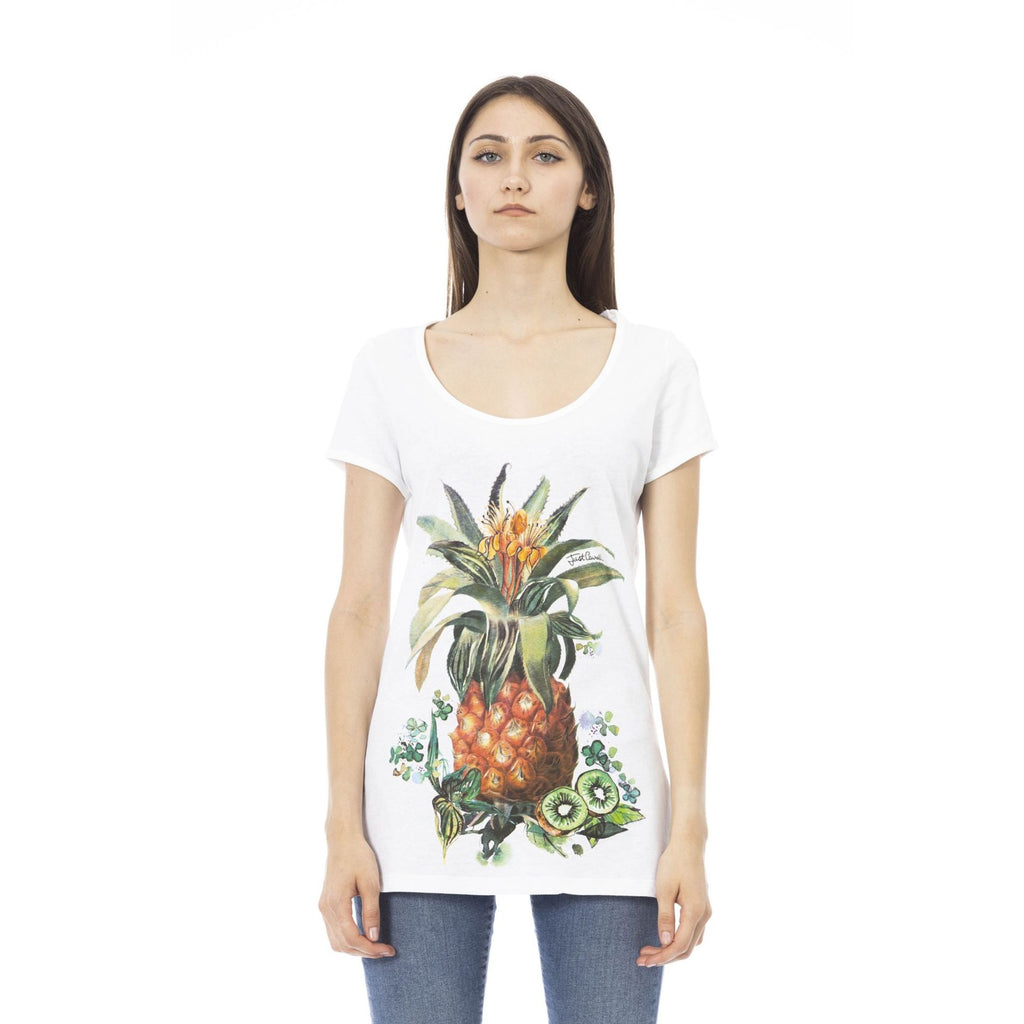 Just Cavalli Beachwear L44151GRBC T-shirt Maglietta Donna Bianco