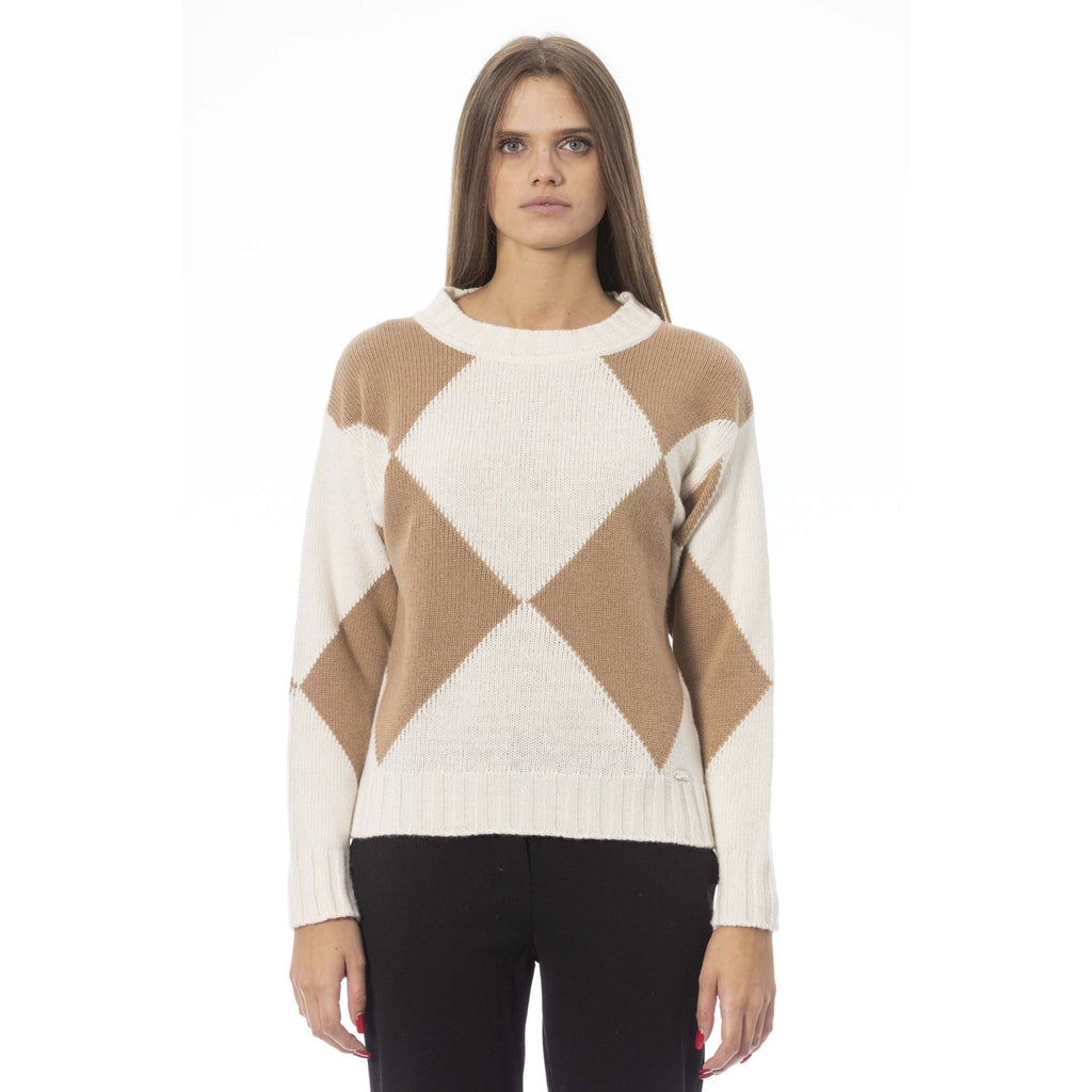Baldinini Trend VOLTERRA NW1193 Maglia Maglione Donna Made in Italy Bianco Beige - BeFashion.it