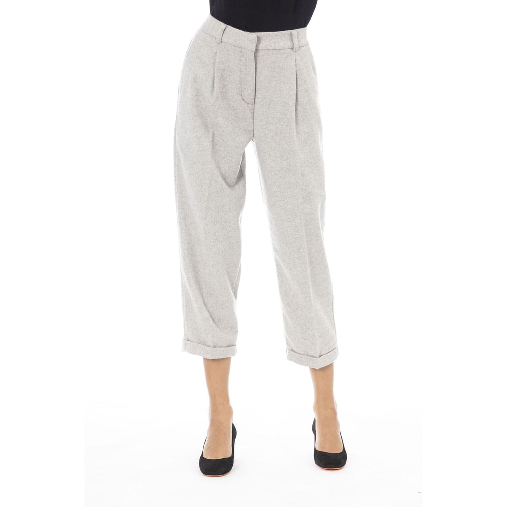 Alpha Studio AD8831Q Pantaloni Donna Made in Italy Granito - BeFashion.it