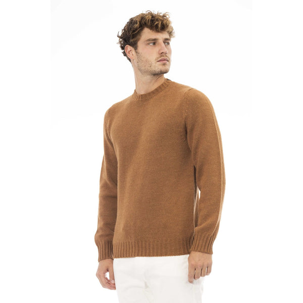 Alpha Studio AU7611CP Felpa Uomo Made in Italy Cammello - BeFashion.it