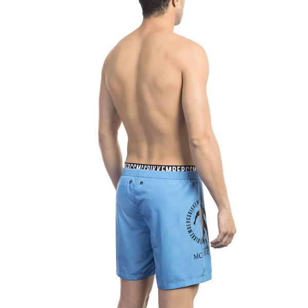 Bikkembergs Beachwear BKK1MBM07 Costume da Bagno Boxer Pantaloncini Uomo Azzurro