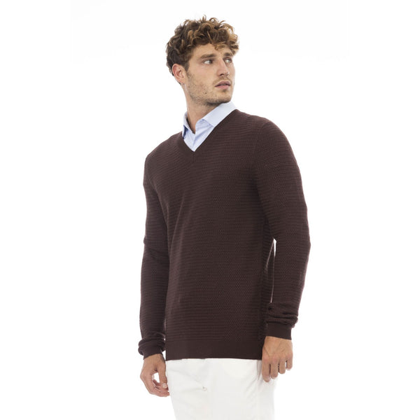 Alpha Studio AU7021A Maglia Uomo Made in Italy Marrone
