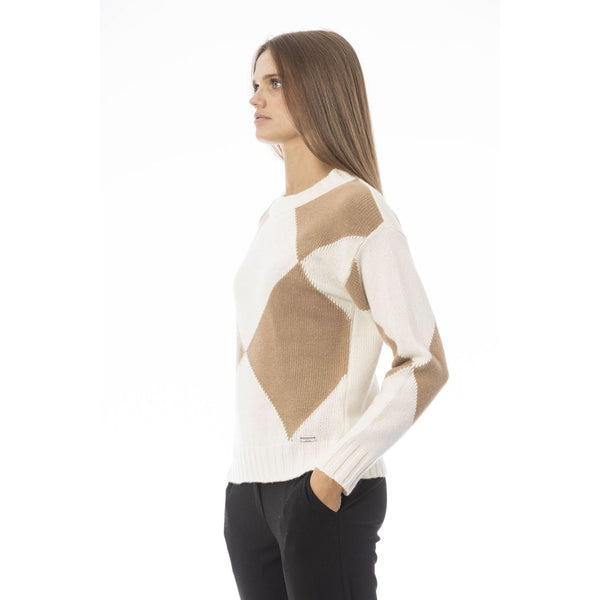 Baldinini Trend VOLTERRA NW1193 Maglia Maglione Donna Made in Italy Bianco Beige - BeFashion.it