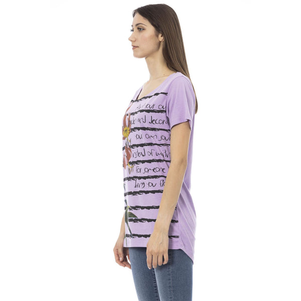 Trussardi Action 2BT04A T-shirt Maglietta Donna Lilla - BeFashion.it