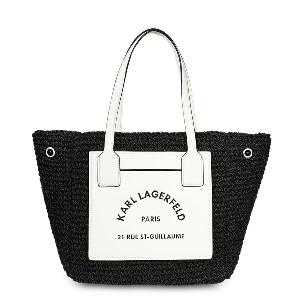 Karl Lagerfeld 230W3057-A999 Borsa Shopping Bag Donna Nero Bianco