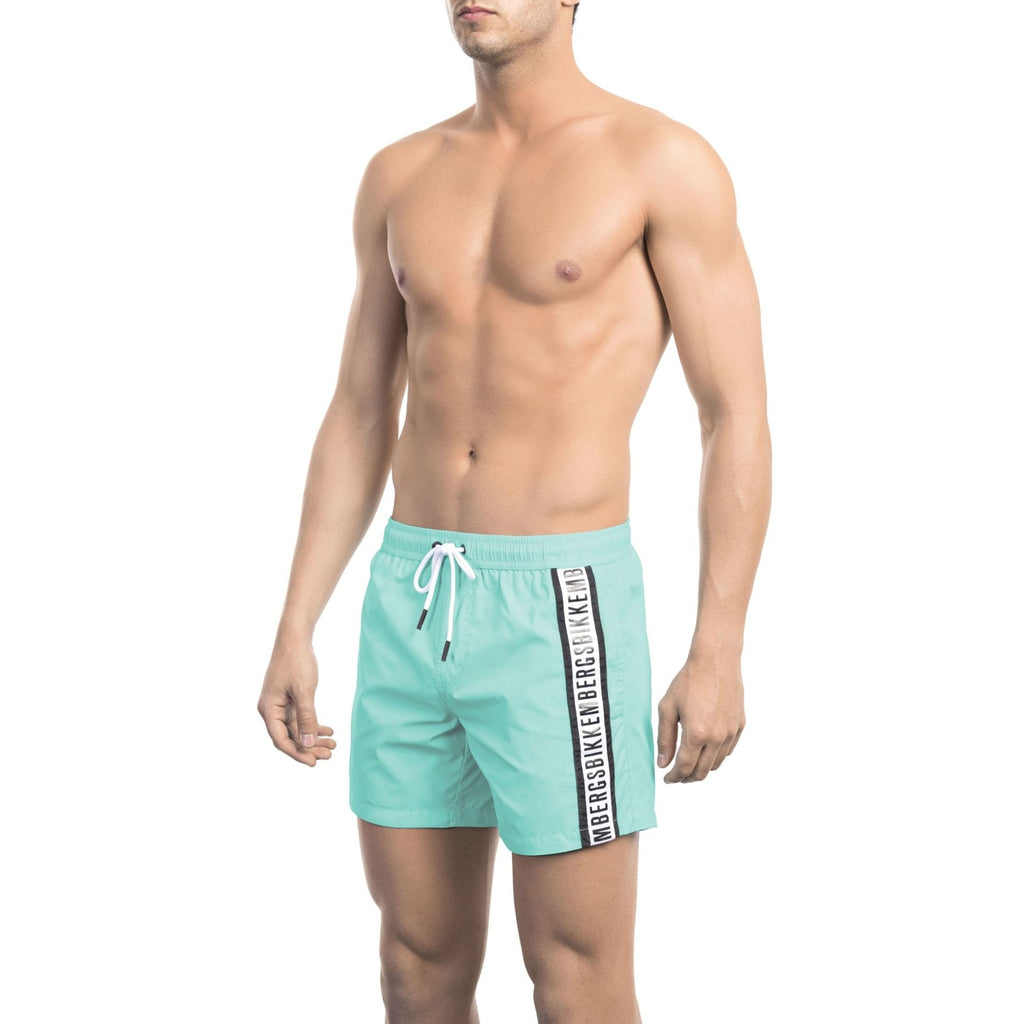 Bikkembergs Beachwear BKK1MBS02 Costume da Bagno Boxer Pantaloncini Uomo Verde
