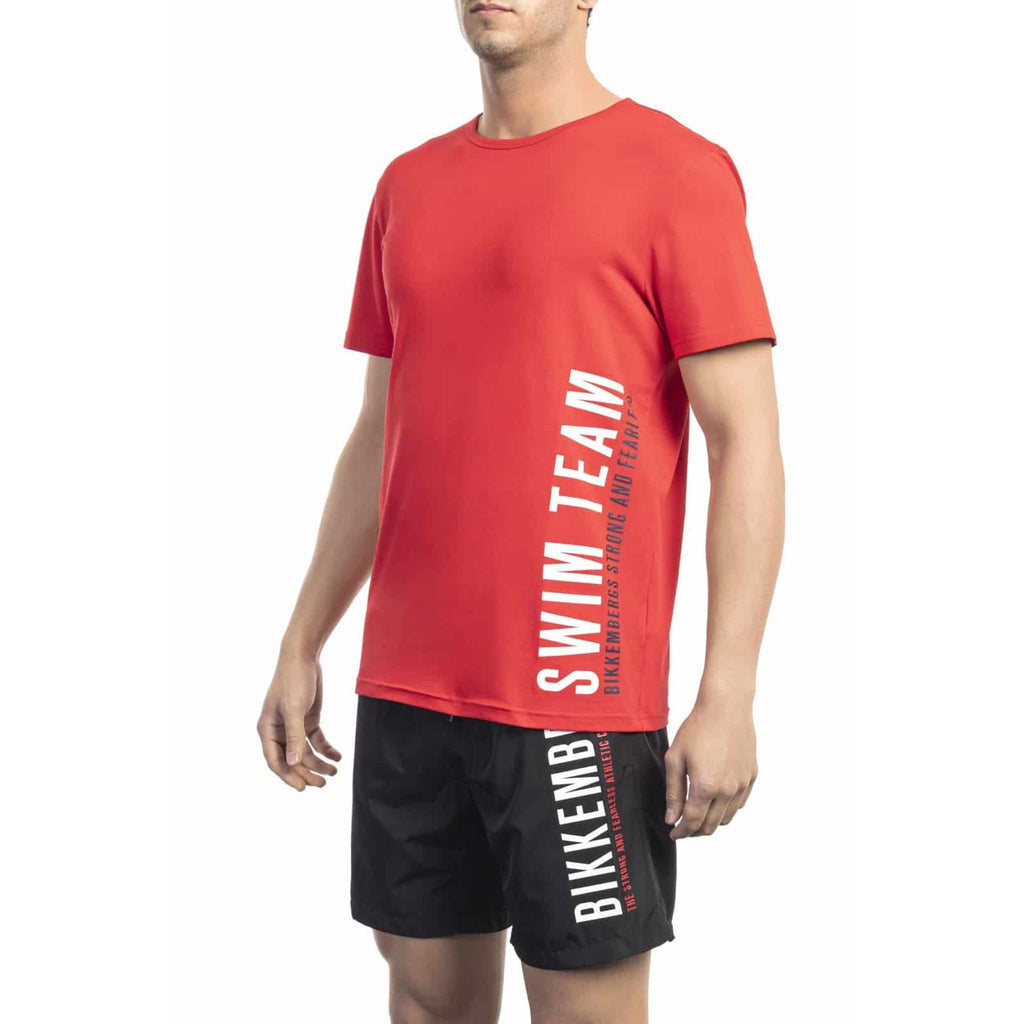 Bikkembergs Beachwear BKK1MTS04 T-shirt Maglietta Uomo Rosso