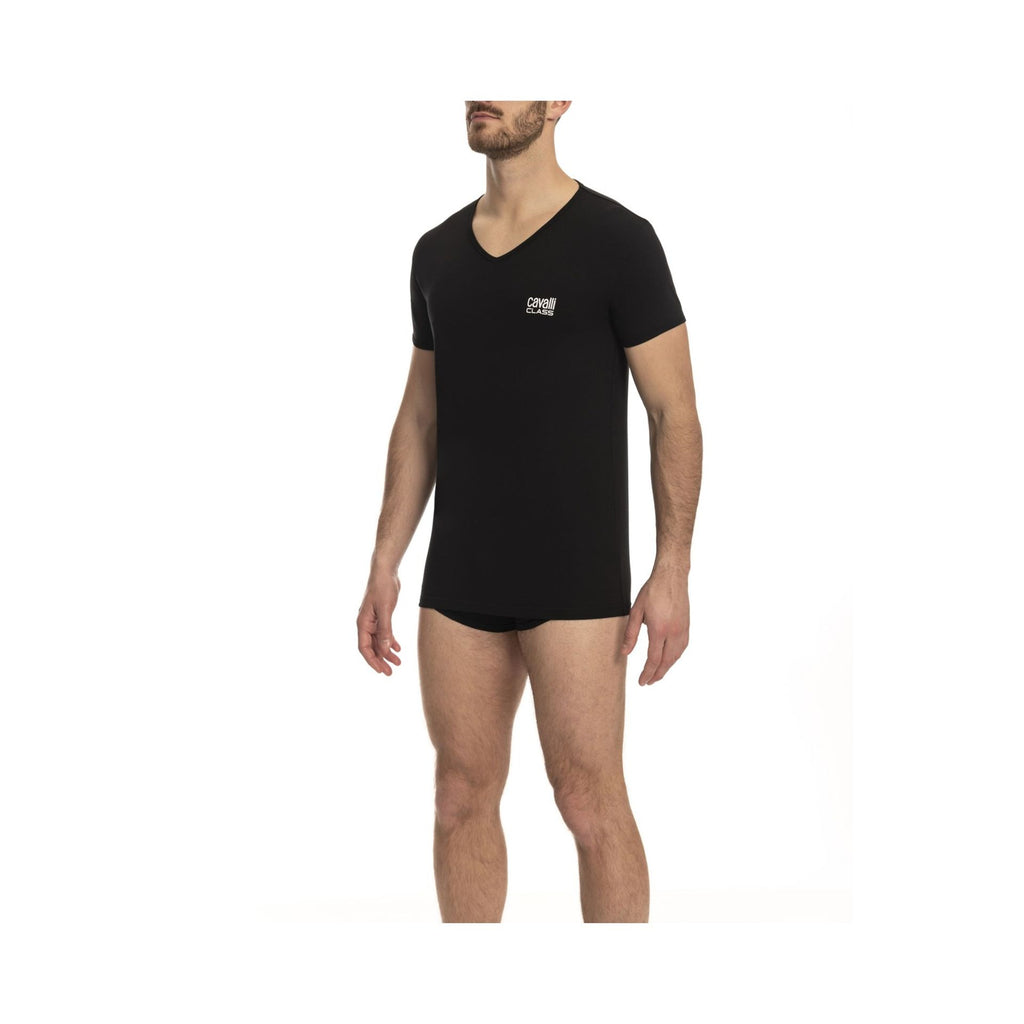 Cavalli Class QXO03B T-shirt Maglietta Intima Uomo Nero