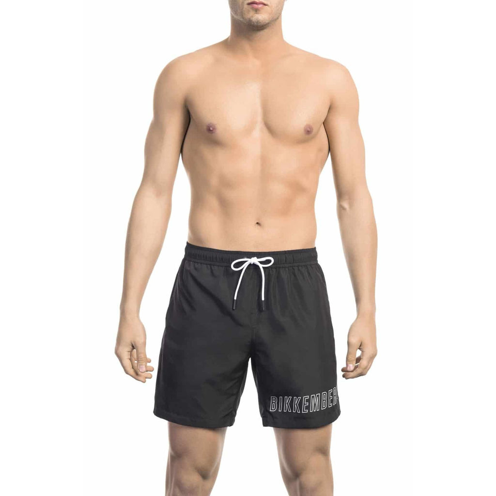 Bikkembergs Beachwear BKK1MBM01 Costume da Bagno Boxer Pantaloncini Uomo Nero