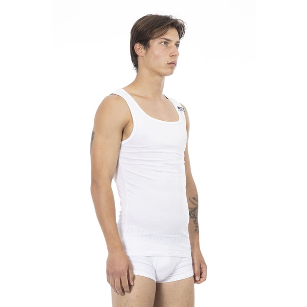 Bikkembergs BKK1UTT01BI Canotta Canottiera Intima Uomo Bipack 2 Pezzi Bianco