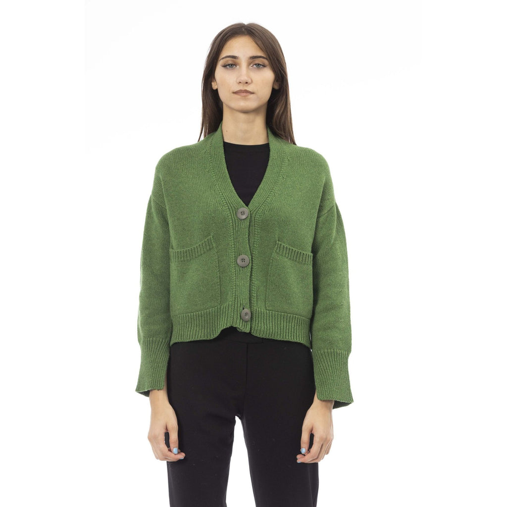 Alpha Studio AD8631EE Maglia Maglione Donna Made in Italy Verde - BeFashion.it