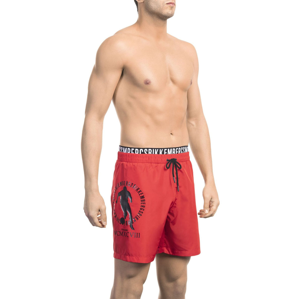 Bikkembergs Beachwear BKK1MBM07 Costume da Bagno Boxer Pantaloncini Uomo Rosso