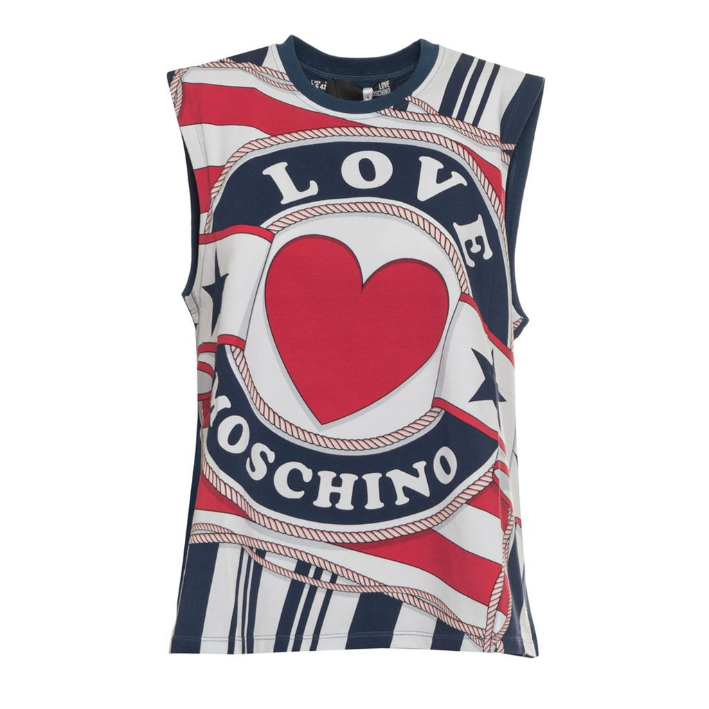 Moschino W4H8501-E1951 Top Donna Blu Rosso Bianco