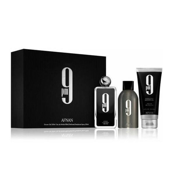 Afnan 9 PM Set Uomo Profumo 100ml + Gel Doccia 150ml + Deodorante 150ml