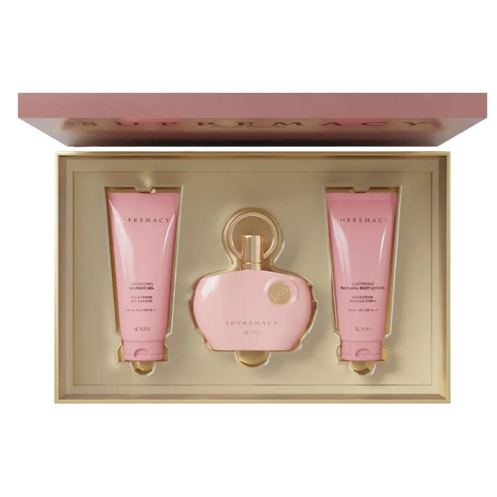 Afnan SUPREMACY PINK Set Profumo Donna 100ml + Gel Doccia 100ml + Lozione Corpo 100ml