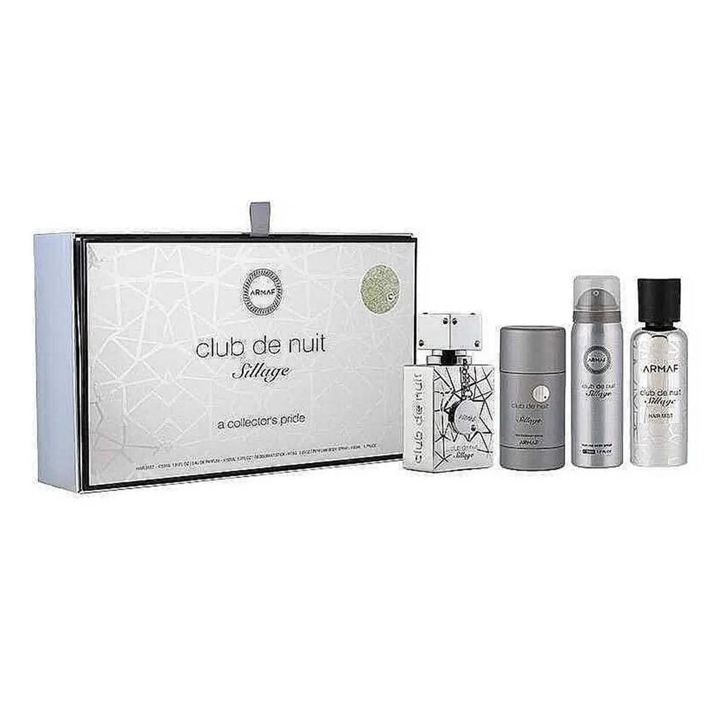 Armaf CLUB DE NUIT SILLAGE Set Unisex Profumo 30ml + Spray Capelli 55ml + Deodorante Stick 75ml + Spray Corpo Profumato 50ml