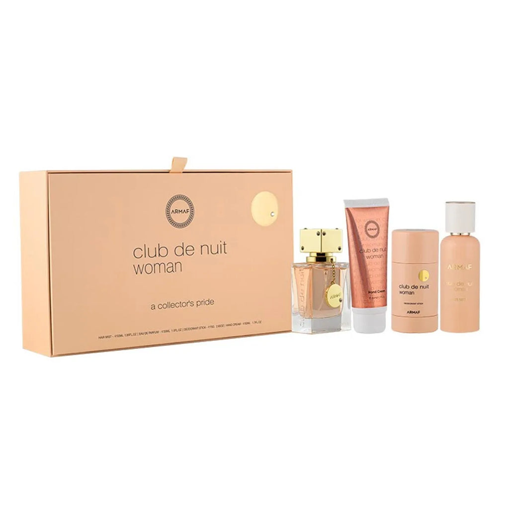 Armaf CLUB DE NUIT WOMAN Set Donna Profumo 105ml + Spray Capelli 55ml + Deodorante Stick 75ml + Crema Mani 50ml