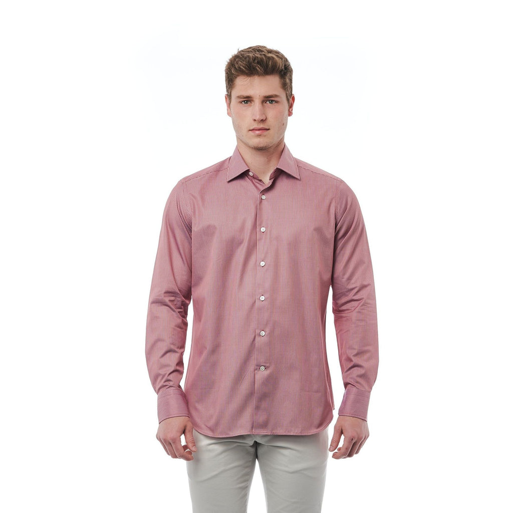 Bagutta 050 AL57214 Camicia Uomo Bianco Rosso
