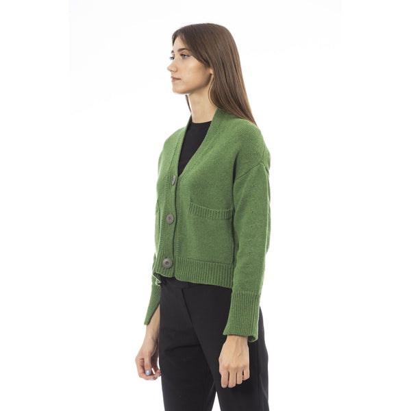 Alpha Studio AD8631EE Maglia Maglione Donna Made in Italy Verde - BeFashion.it