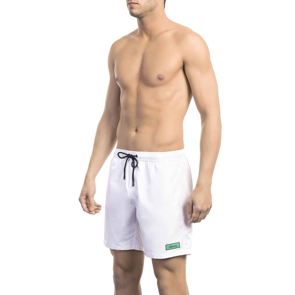 Bikkembergs Beachwear BKK1MBM10 Costume da Bagno Boxer Pantaloncini Uomo Bianco