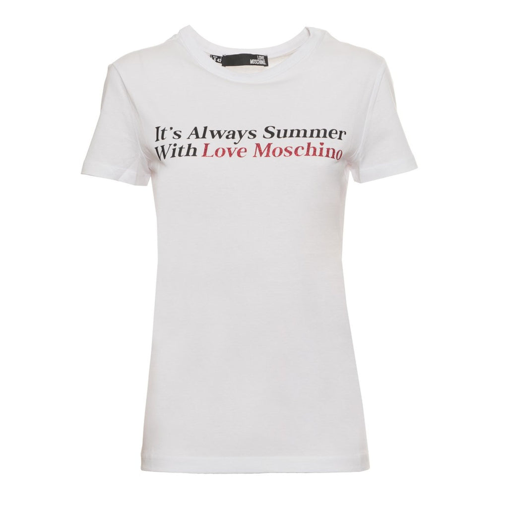 Moschino W4F732N-M3876 T-shirt Maglietta Donna Bianco