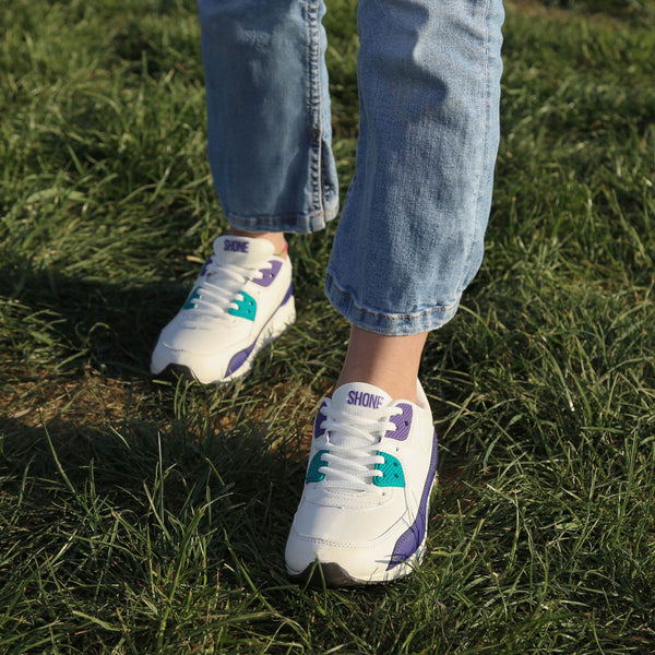 Shone 005-001 Sneakers Bambina Bimba Bianco Viola Azzurro
